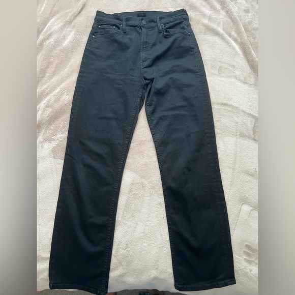 MOTHER Women's Straight Leg Jeans - Black - Picture 4 of 9